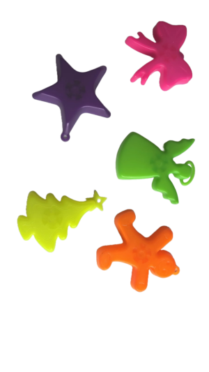 Set x5 Porta vela navideño antiderrame de plástico fluorescente - Evita manchas de cera en superficies durante la noche de velitas