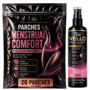 Set x2 Kit de parches anticolicos menstruales y spray reductor de vello - Alivia los dolores y cuida tu piel diariamente