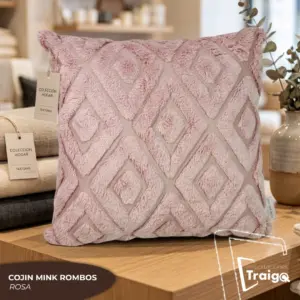 Set x2 Cojín Mink 45x45 cm textura suave con relieve - transforma la decoración de tu sala y recámara con elegancia