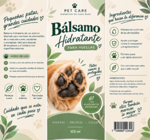 Set x4 Balsamo hidratante de huellas para perros y gatos con extractos naturales - Hidrata profundamente y previene el agrietamiento de las almohadillas