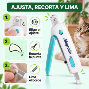 Corta uñas para gatos ajustable con protector - Protege tus muebles de los rasguños y recorta con precisión