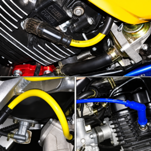 Cable de alta para bujía de moto NGK amarillo deportivo - Mejora el encendido y personaliza tu motor