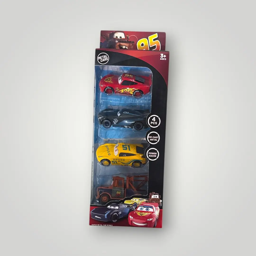 Set de 4 carros de carreras metálicos deportivos y resistentes - Estimulan la coordinación motriz y la imaginación infantil - Imagen 4