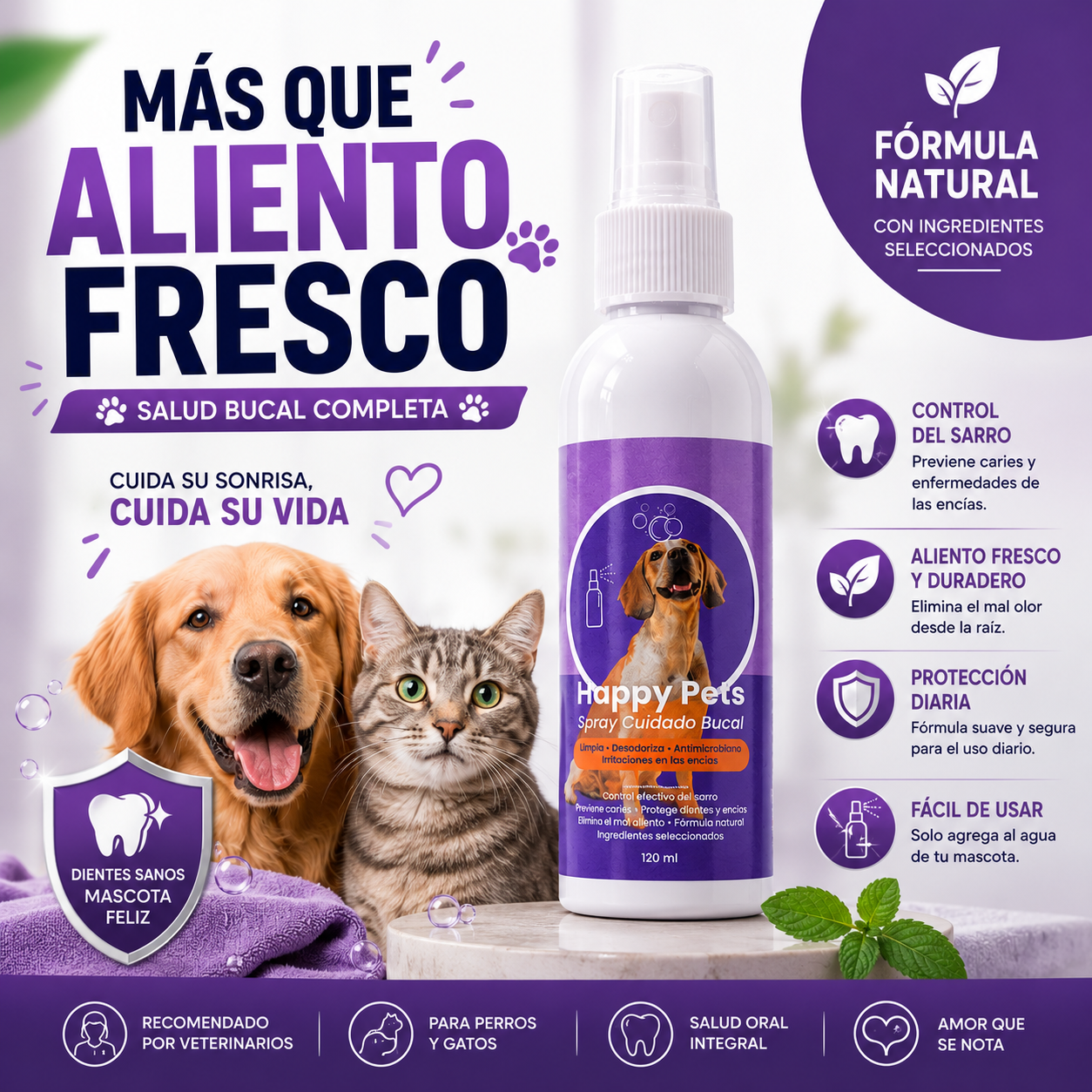 Happy Pets Cuidado Bucal Mascotas - Imagen 2