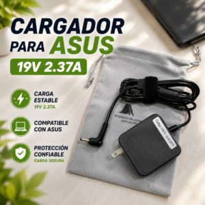 Cargador Asus 19V 2.37A para Laptop - garantiza una carga estable y segura para tu equipo portátil