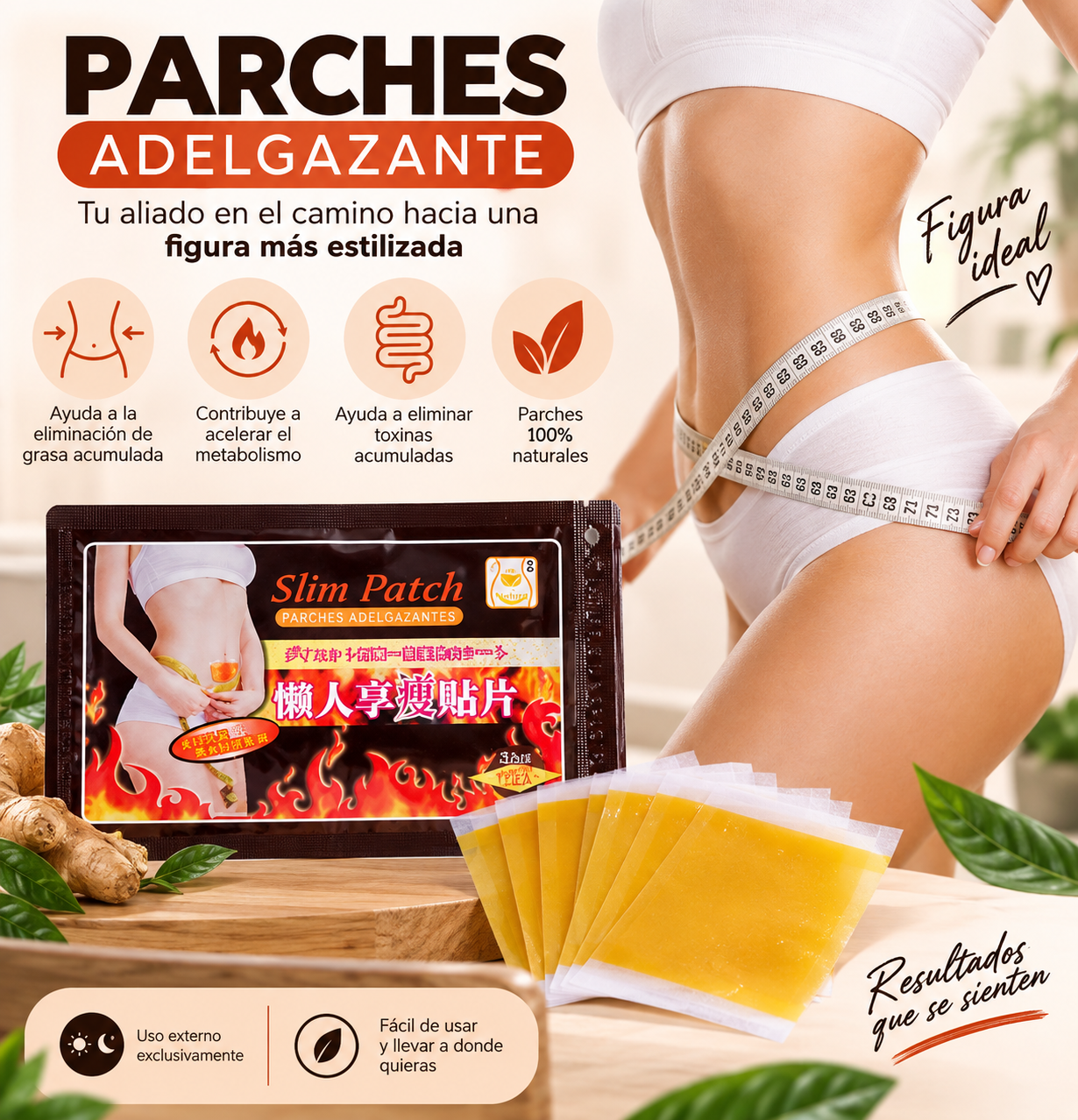 Parches adelgazantes para abdomen Slim X20 - Complementan tu rutina nocturna de bienestar