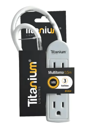 Set x2 Multitoma 3 salidas con cable de 50 cm y puesta a tierra - optimiza espacios y conecta varios dispositivos sin enredos