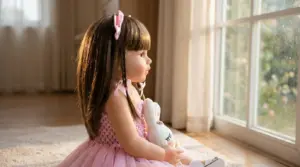 Muñeca con Pelo Castaño