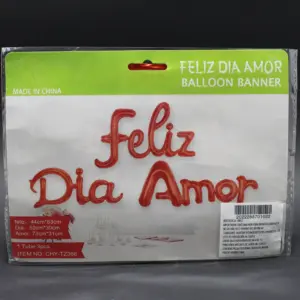 Set x4 Globo Metalizado Feliz Día Amor para Decoración Romántica - Sorprende a tu pareja con un ambiente festivo y elegante en aniversarios