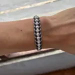 Pulsera de plata 925 con esferas bicolores y tejido resistente - Eleva tu estilo diario con sofisticación - Imagen 3