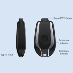 Set x2 Powerbank Portátil con Conector Integrado Tipo C - Carga tu teléfono sin usar cables adicionales