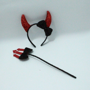 Set de diadema con cachos de diabla y tridente para Halloween - Completa tu disfraz con un accesorio llamativo y ligero