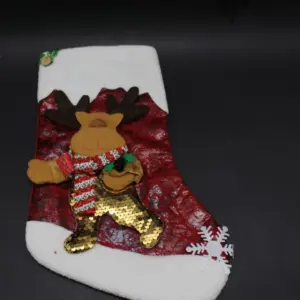 Set x2 Bota navideña decorativa de 35 cm con estilos tradicionales - Decora tu hogar con un ambiente festivo y cálido