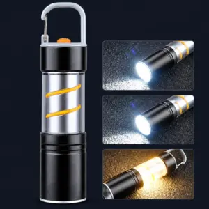 Set x2 Linterna Táctica LED Recargable con Zoom y USB Tipo C - Ilumina tus espacios durante emergencias o campamentos