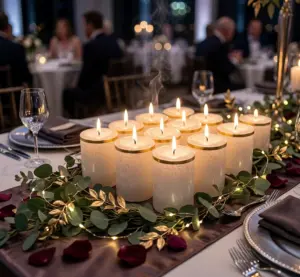 Veladora artesanal de parafina con cinta dorada - Ilumina y decora tus espacios con elegancia