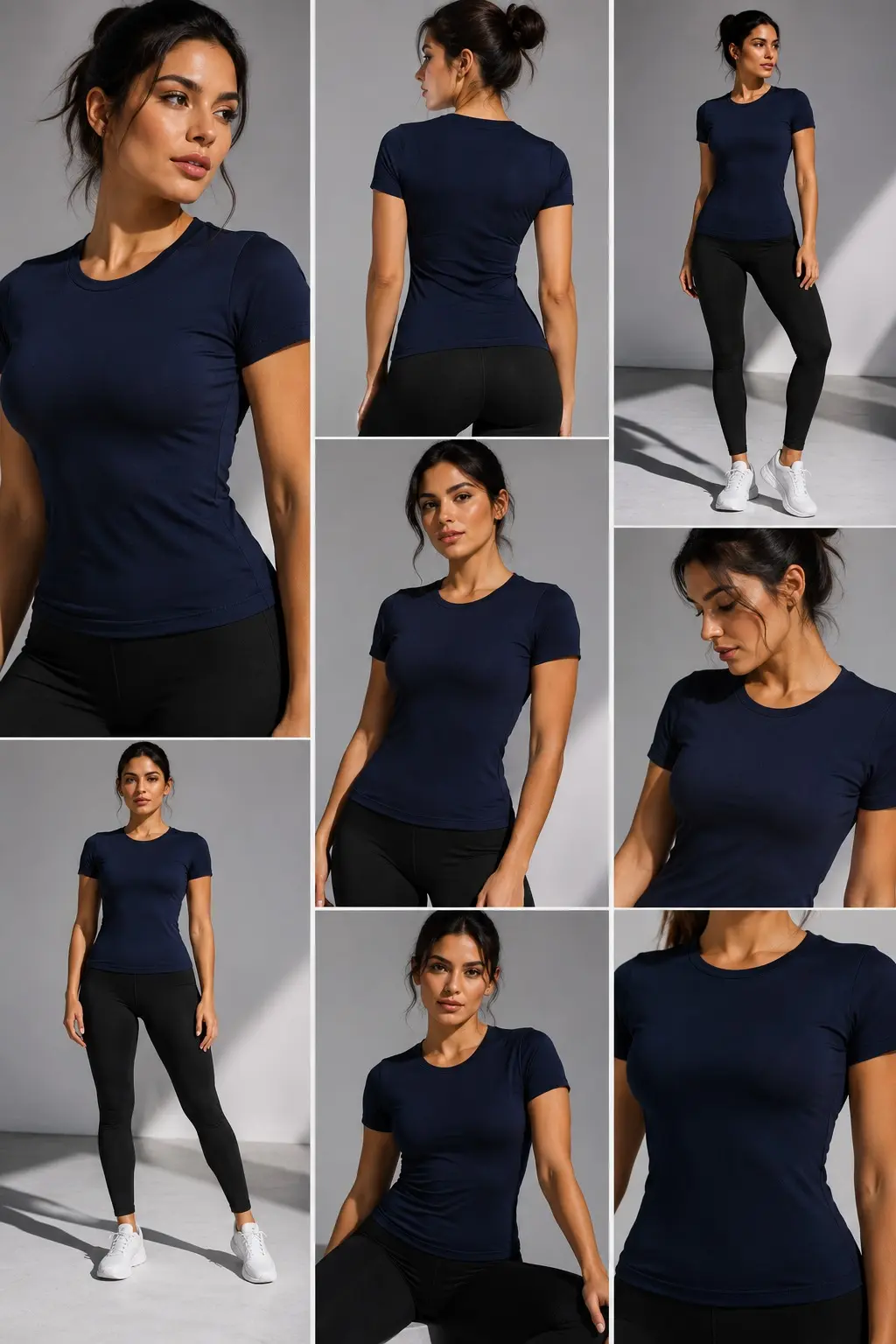 Camiseta moldeadora deportiva cuello redondo Powerfit con control abdominal - estilizas tu figura y mejoras tu postura con total comodidad