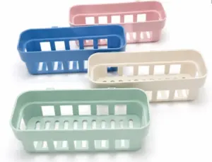 Set x2 Repisa organizador adhesivo para baño y cocina de plástico PP - Maximiza el espacio sin perforar paredes