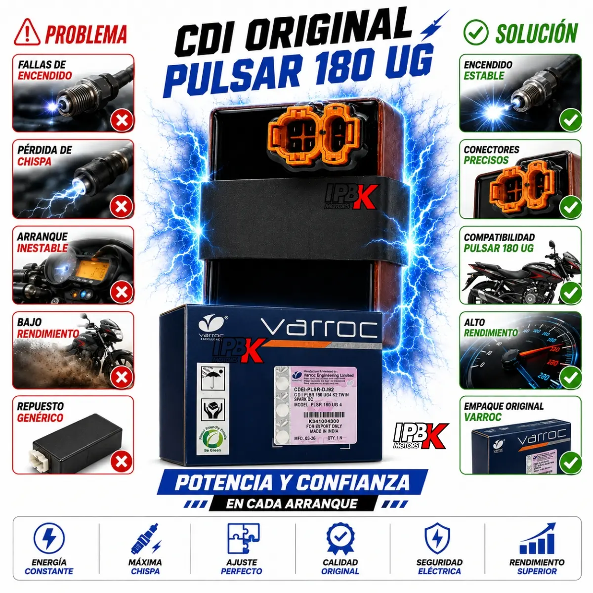Cdi Varroc Pulsar 180 Ug Encendido Estab