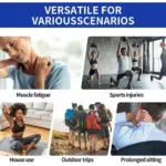 Set de dos parches adhesivos de microagujas para alivio muscular, ideal para fatiga, deporte, uso en casa, viajes y largas jornadas de oficina.