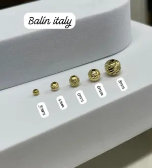 Set x5 Balin Italy 4mm diamantado de oro laminado 18k para joyería - Decora tus accesorios artesanales con brillo sofisticado