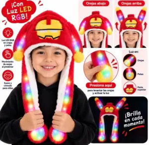 Gorro de Conejo Led Rgb con Orejas Móvil