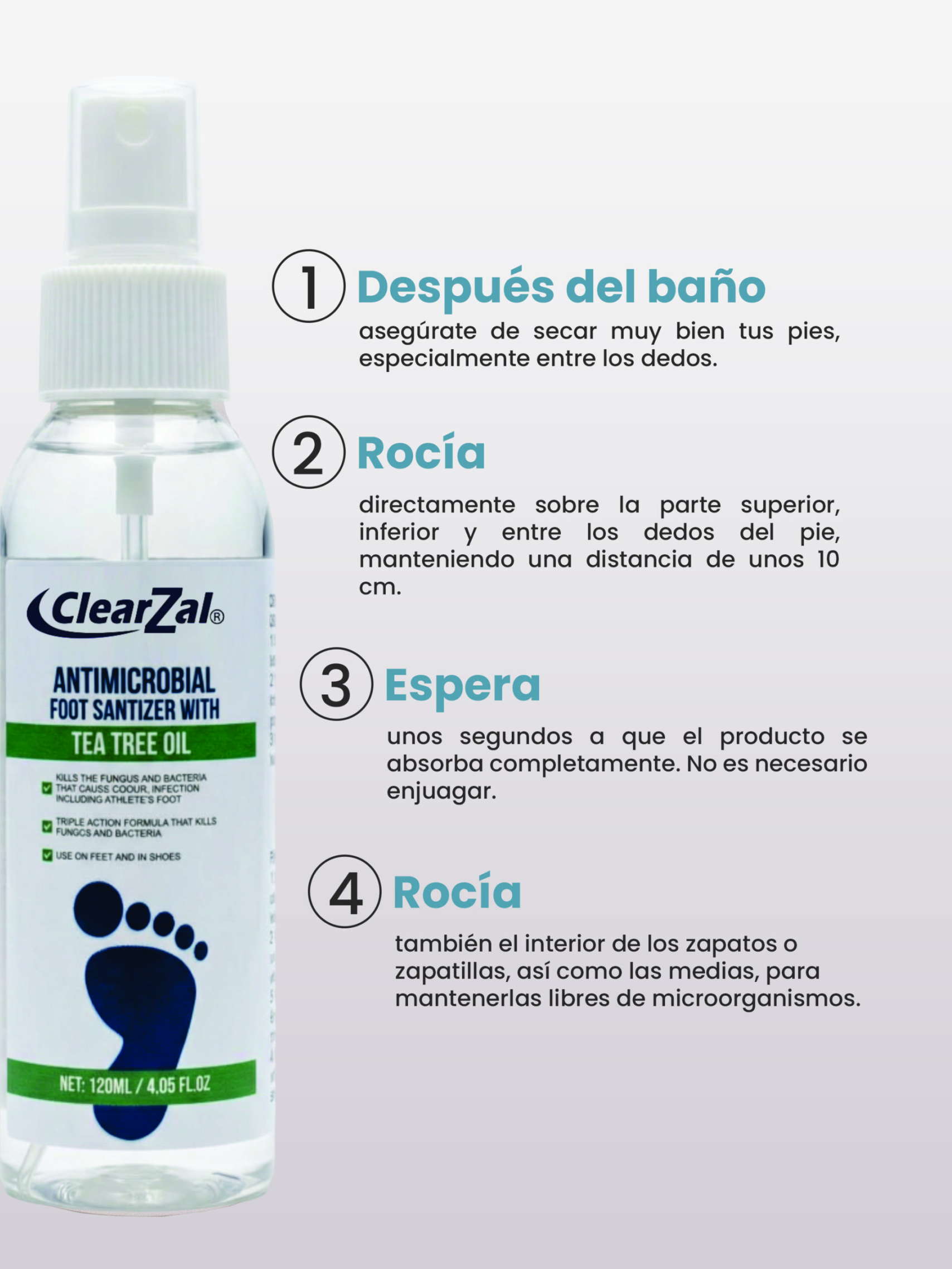 Clear Zal Antimicrobial 120Ml - Imagen 3