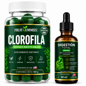 Kit clorofila y gotas para digestión y detox - Reducen la hinchazón abdominal y mejoran el bienestar intestinal