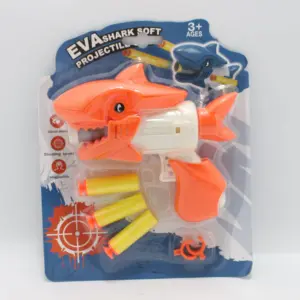 Set x3 Pistola de dardos infantil de tiburón con espuma EVA - Desarrolla la puntería y la coordinación visual de los niños