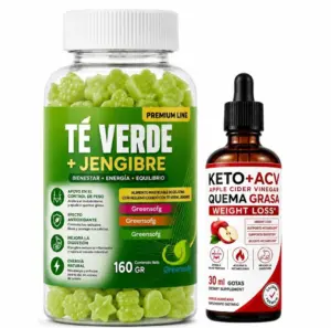 Set x2 Kit Té Verde con Jengibre y Gotas Quemagrasa - Acelera tu metabolismo para controlar el peso corporal