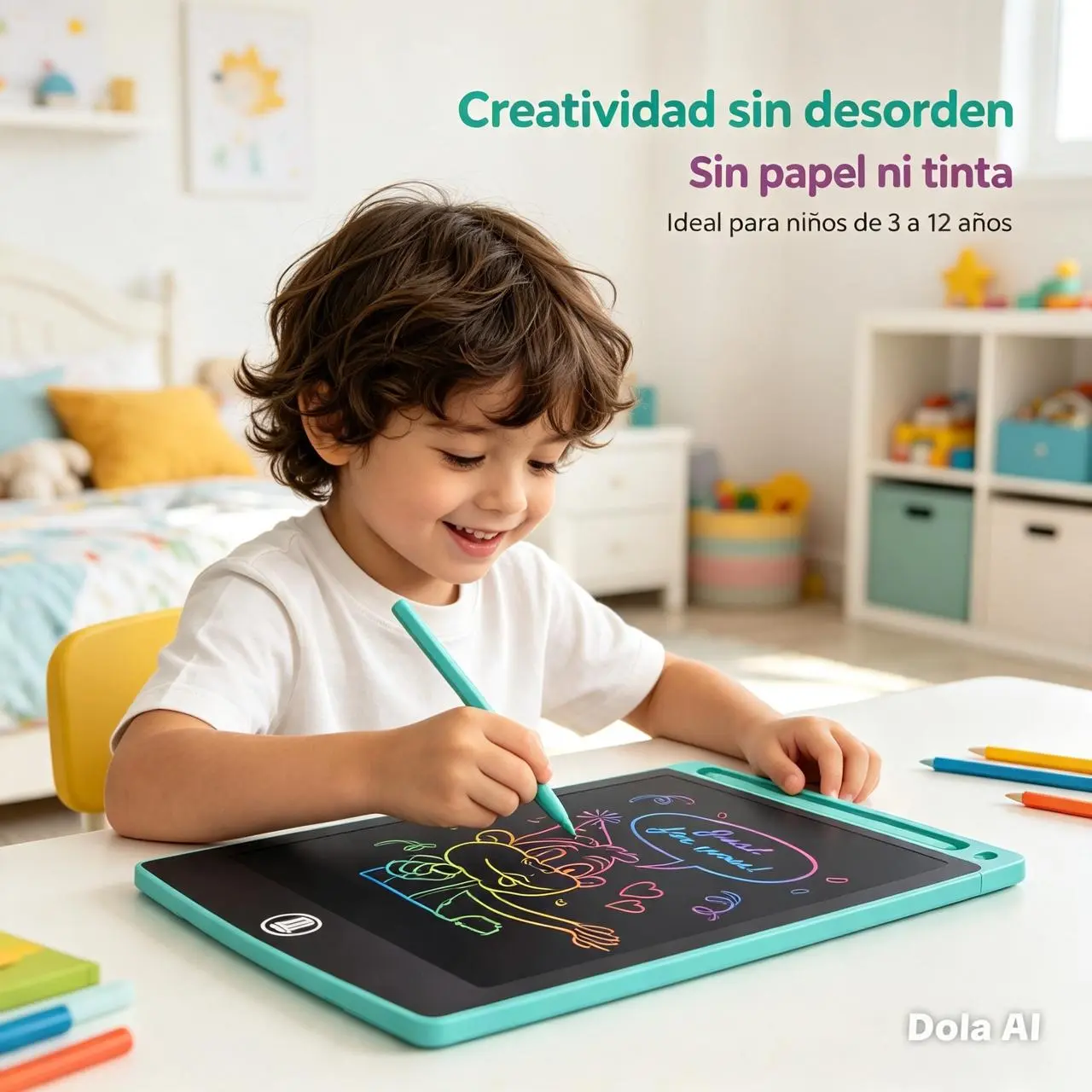 Set x3 Tableta de Escritura LCD 12 Pulgadas a Color - Fomenta la creatividad infantil sin generar desorden en casa