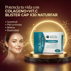 Colágeno hidrolizado con vitamina C Naturfar en cápsulas blister - mejora la salud articular y la elasticidad de la piel
