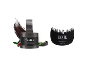 Set x2 Polvo capilar cubre canas Bunee con aplicador para entradas - Rellena zonas despobladas y define la línea del cabello al instante