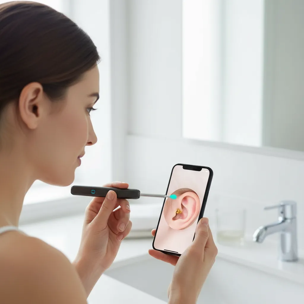 Otoscopio Digital WiFi con Cámara HD para Inspección Auditiva - Visualice el interior del oído en tiempo real desde su celular