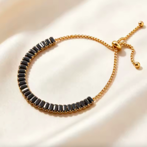 Set x2 Pulsera Tennis con Zirconia Negra y Covergold Dorado - Eleva tu estilo diario con un brillo moderno y refinado