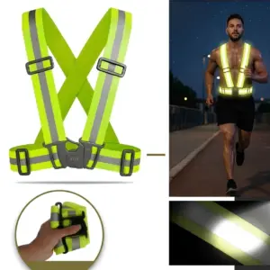 Set x2 Chaleco Reflectivo Ajustable Lavef para Ciclismo y Moto - Aumenta tu visibilidad nocturna en la vía