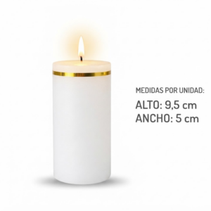 Veladora Artesanal con Cinta Dorada Set x6 - Ilumina tus espacios con elegancia y una combustión uniforme
