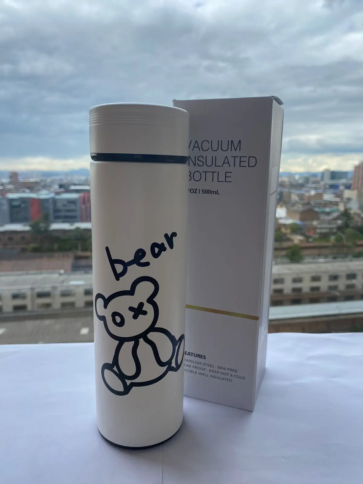 Termo Acero Inoxidable 500 ml Diseño Oso - Conserva tus bebidas calientes o frías todo el día