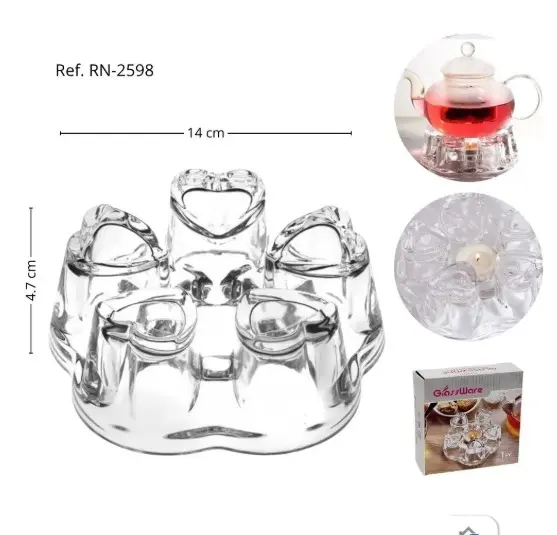 Base calentadora de vidrio borosilicato para tetera e infusora - Mantiene tus bebidas calientes durante horas sin electricidad - Imagen 2