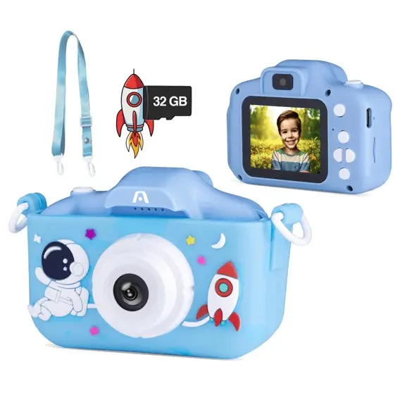 Cámara digital infantil A417 con funda de astronauta - estimula la creatividad y captura momentos especiales