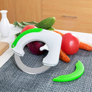 Set x2 Cuchillo circular rodante de acero inoxidable para cocina - Corta pizzas y verduras sin fatigar la muñeca