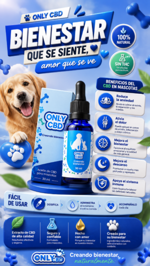 Aceite de Cannabis CBD para Perros y Gatos - Calma la ansiedad y mejora la movilidad de tu mascota