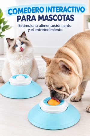 Set x2 Comedero interactivo lento para perros y gatos con base antideslizante - mejora la digestión y previene la ansiedad al comer