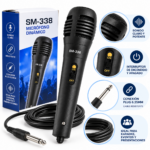 Set x2 Micrófono Alámbrico Dinámico Ergonómico SM-338 - Potencia tu voz con total claridad en presentaciones y karaoke