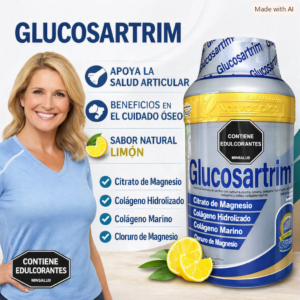 Glucosartrim Colágeno Magnesio 1000 ml Polvo Sabor Limón - Cuida tus huesos articulaciones y músculos