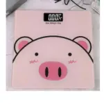 Báscula digital de baño rosa con diseño de cerdo, vidrio templado y pantalla LED superior, capacidad de 180kg