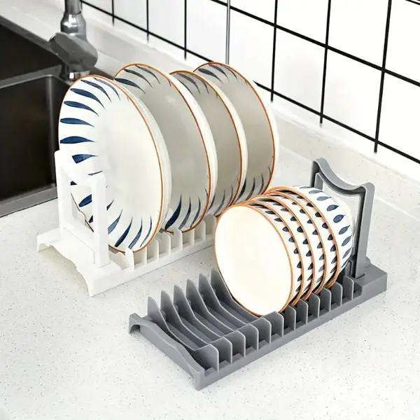 Escurridor de platos plegable de plástico compacto - Optimiza el espacio de tu cocina manteniendo la vajilla seca - Imagen 3