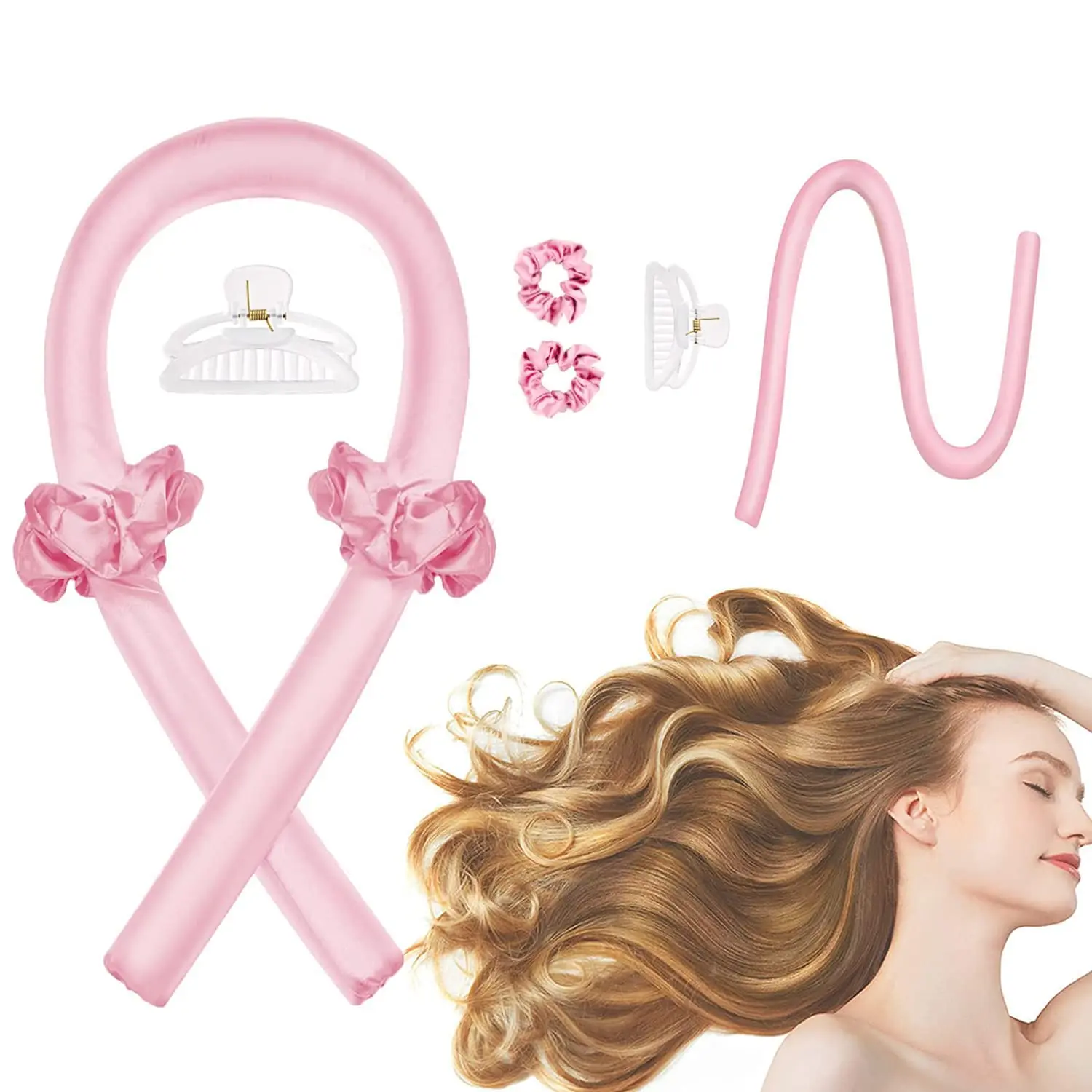 Diadema rizadora sin calor de terciopelo para cabello - consigues ondas naturales y proteges tu melena mientras duermes - Imagen 3