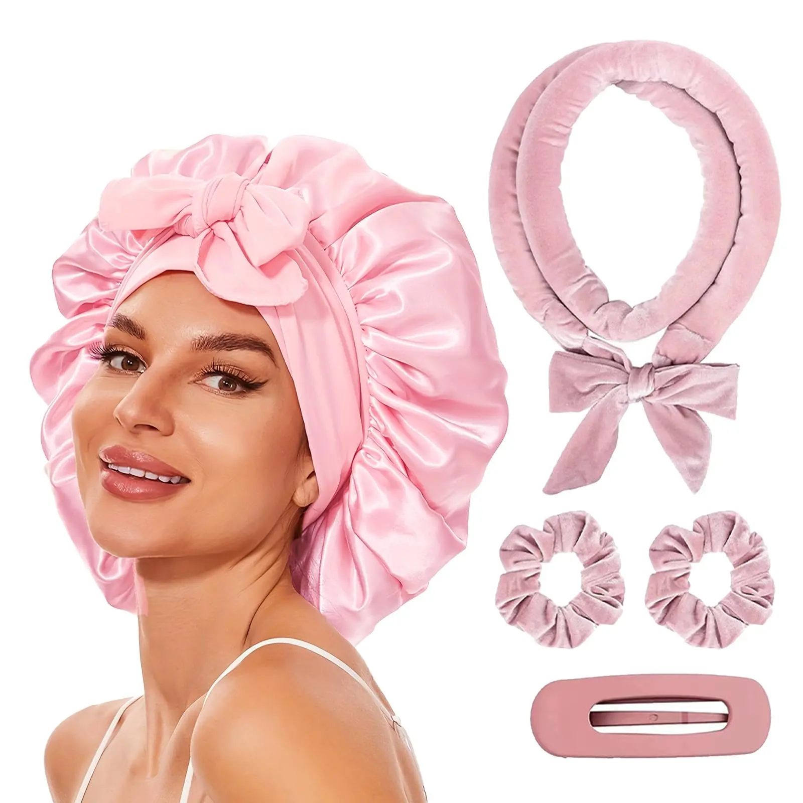 Diadema rizadora sin calor de terciopelo para cabello - consigues ondas naturales y proteges tu melena mientras duermes - Imagen 2