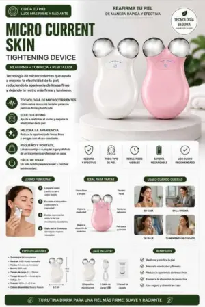 Set x2 Dispositivo tensor facial de microcorrientes para cuidado de la piel - Reafirma y tonifica tu rostro desde casa