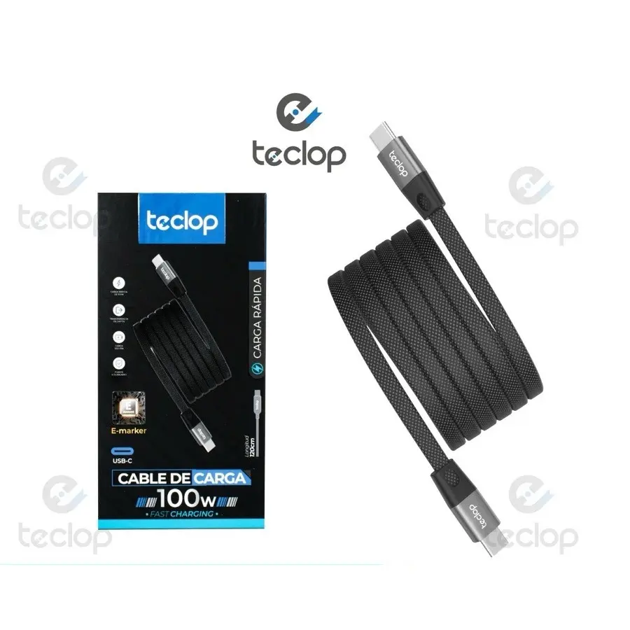 Set x3 Cable USB Tipo C a Tipo C 100W TCL - Cargas tu portátil y móvil rápidamente - Imagen 3